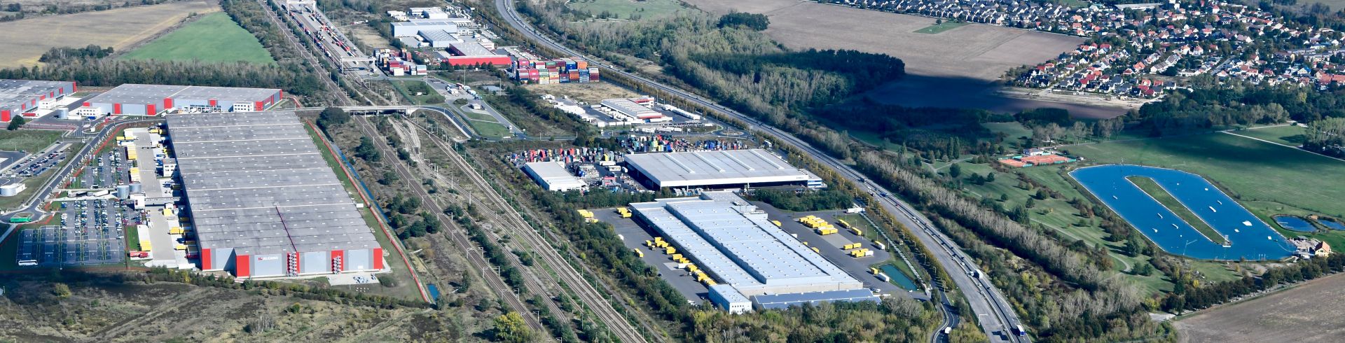 Luftbild des Güterverkehrszentrums Großbeeren